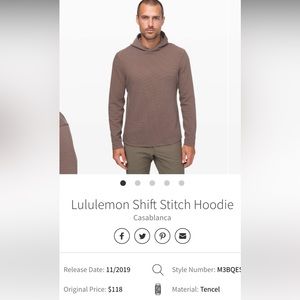 Lululemon Men’s Unisex Soft Stitch Hoodie Waffle Knit Casablanca Gray Brown XS